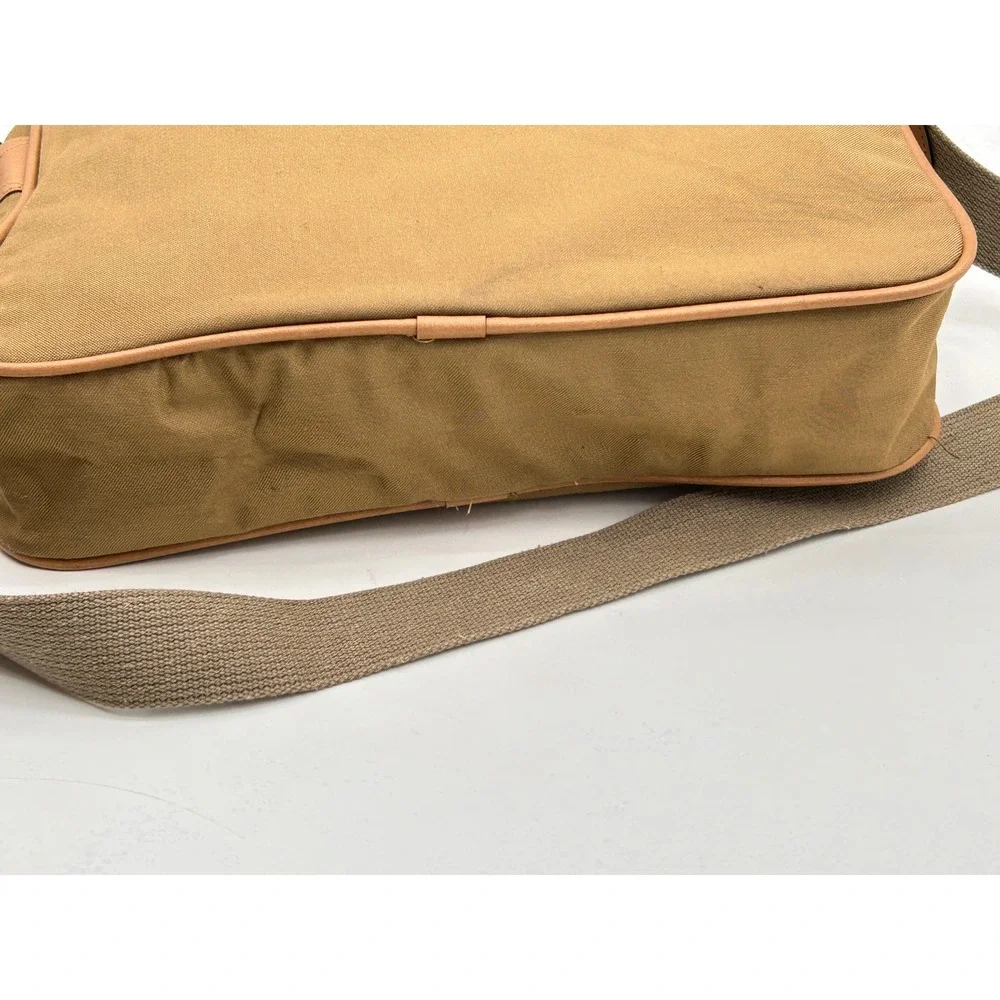 U.S. Polo Assn Canvas Messenger Bag Tan Crossbody Laptop Travel Unisex Heritage
